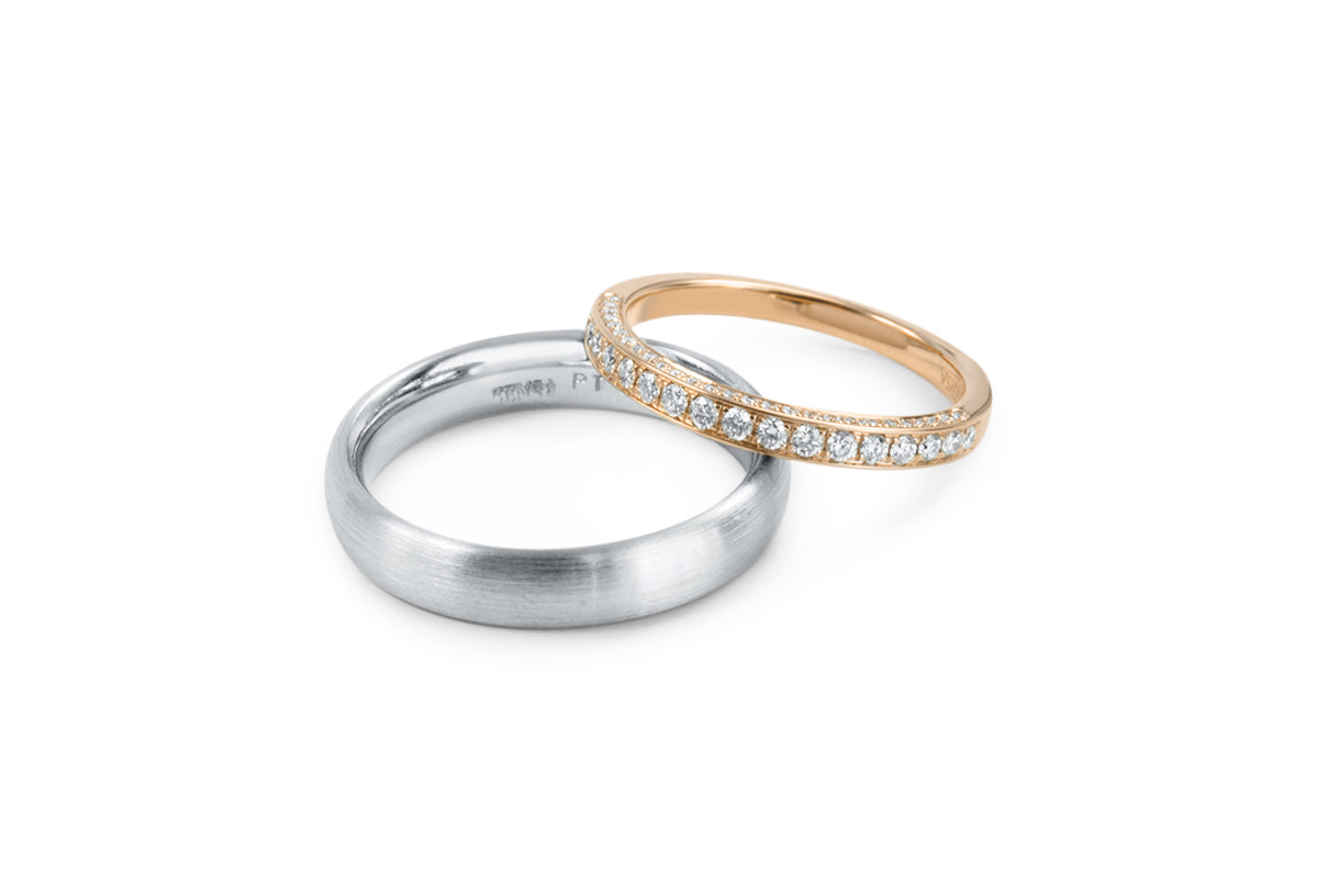 Rose Gold & Platinum Wedding Rings